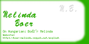 melinda boer business card